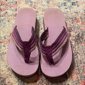 Women's Purple and Lavender Flip Flops.
